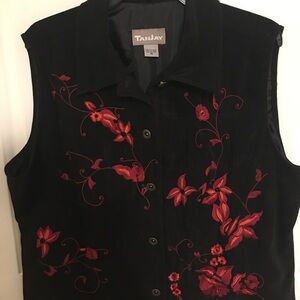 Vintage TanJay lined embroidered vest size 16